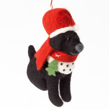 Load image into Gallery viewer, Big Dog Black Lab Felt Christmas Ornament
