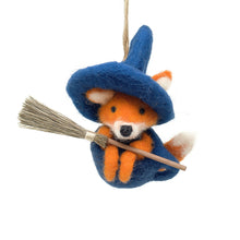 Load image into Gallery viewer, Witch Fox Coffee Cup Felt Christmas Ornament
