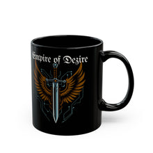 Load image into Gallery viewer, EOD Black Mug – Sword and Shield

