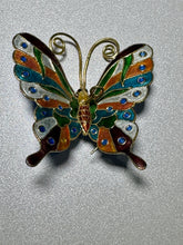 Load image into Gallery viewer, 🦋 Cloisonné Butterfly Ornament — Hand-Enamelled Jewel Wings (2” x 2”)
