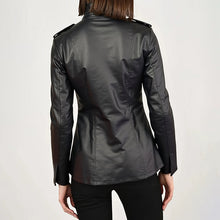 Load image into Gallery viewer, Vintage Style PU Jacket — Mid-Length Open Cardigan Leather Coat with Pockets
