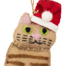 Load image into Gallery viewer, The Kitty Collection of 4 Santa Cat Felt Ornament
