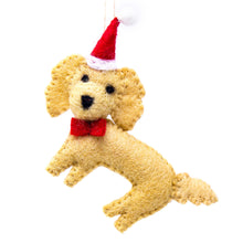 Load image into Gallery viewer, Labradoodle Santa Handmade Felt Ornaments, Set of 2

