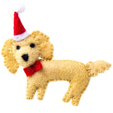 Load image into Gallery viewer, Labradoodle Santa Handmade Felt Ornaments, Set of 2
