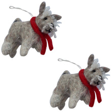Load image into Gallery viewer, Terrier Dog Handmade Felt Ornaments, Set of 2
