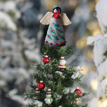 Load image into Gallery viewer, Christmas Tree Topper or Tabletop Decor, Angel Topper Turquoise - 11 inch Tall

