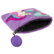 Load image into Gallery viewer, Handcrafted Unicorn Felt Coin Zipper Pouch
