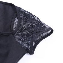 Load image into Gallery viewer, Tops Goth T-shirt Women Bodycon Bandage Lace Black T-shirts Gothic Streetwear Female Top
