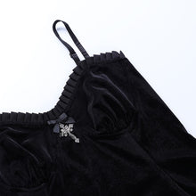 Load image into Gallery viewer, Goth Cross Sexy Purple Dress Vintage Velvet A Line Lolita Dress Aesthetic Gothic
