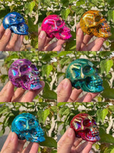 Load image into Gallery viewer, 7cm Wholesale Gemstones Carvings Crystal Animals Carvings Stones Craft Crystal Healing Stones Aura Color Crystal Skulls
