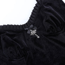Load image into Gallery viewer, Goth Cross Sexy Purple Dress Vintage Velvet A Line Lolita Dress Aesthetic Gothic
