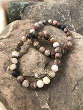 Load image into Gallery viewer, Wood Opalite Matte Bead Bracelet
