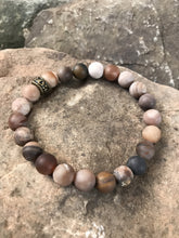 Load image into Gallery viewer, Wood Opalite Matte Bead Bracelet
