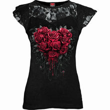 Load image into Gallery viewer, BLEEDING HEART - Lace Layered Cap Sleeve Top Black
