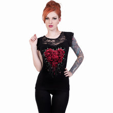 Load image into Gallery viewer, BLEEDING HEART - Lace Layered Cap Sleeve Top Black
