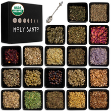Load image into Gallery viewer, Witchcraft Herb Kit - 20 Organic Ritual Herbs + Crystal Spoon
