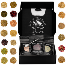Load image into Gallery viewer, Witchcraft Herb Kit - 20 Organic Ritual Herbs + Crystal Spoon
