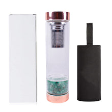 Load image into Gallery viewer, Natural Crystal Elixir Bottles Gemstone Glass Therapy Stone Tea Filter
