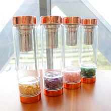 Load image into Gallery viewer, Natural Crystal Elixir Bottles Gemstone Glass Therapy Stone Tea Filter
