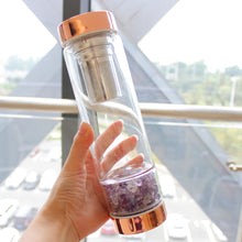 Load image into Gallery viewer, Natural Crystal Elixir Bottles Gemstone Glass Therapy Stone Tea Filter
