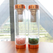 Load image into Gallery viewer, Natural Crystal Elixir Bottles Gemstone Glass Therapy Stone Tea Filter
