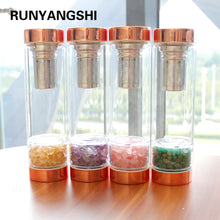 Load image into Gallery viewer, Natural Crystal Elixir Bottles Gemstone Glass Therapy Stone Tea Filter
