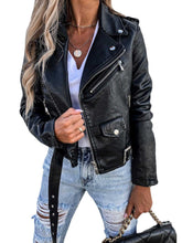 Load image into Gallery viewer, Jacket Top PU Leather Coat Short Zipper
