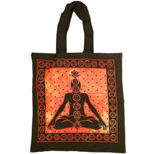 Load image into Gallery viewer, Seven Chakras Avatar Meditation Tie Dye Market Tote Bag Canvas Graphic
