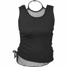 Load image into Gallery viewer, GOTHIC ROCK - 2in1 Neck Tie Mesh Top Black
