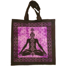Load image into Gallery viewer, Seven Chakras Avatar Meditation Tie Dye Market Tote Bag Canvas Graphic
