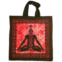 Load image into Gallery viewer, Seven Chakras Avatar Meditation Tie Dye Market Tote Bag Canvas Graphic
