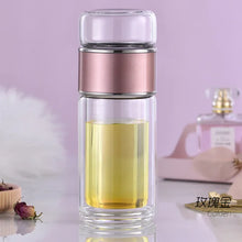 Load image into Gallery viewer, Double-Layer Glass Tea Infuser Bottle
