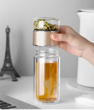 Load image into Gallery viewer, Double-Layer Glass Tea Infuser Bottle

