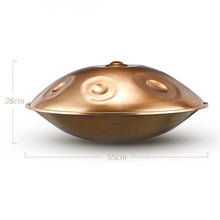 Load image into Gallery viewer, 432/440Hz 12notes Gold handpan 22inch D minor steel tongue drum yoga
