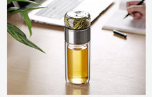 Load image into Gallery viewer, Double-Layer Glass Tea Infuser Bottle
