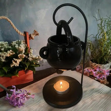 Load image into Gallery viewer, Hanging Cauldron Wax Burner Witch Caldron Pot Candle Holder Witchcraft Supplies Essential Oil Incense Aroma Diffuser Home Decor
