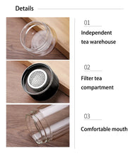 Load image into Gallery viewer, Double-Layer Glass Tea Infuser Bottle
