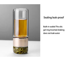 Load image into Gallery viewer, Double-Layer Glass Tea Infuser Bottle
