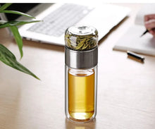 Load image into Gallery viewer, Double-Layer Glass Tea Infuser Bottle
