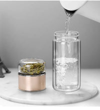 Load image into Gallery viewer, Double-Layer Glass Tea Infuser Bottle
