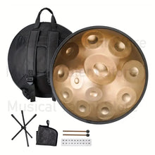 Load image into Gallery viewer, 432/440Hz 12notes Gold handpan 22inch D minor steel tongue drum yoga
