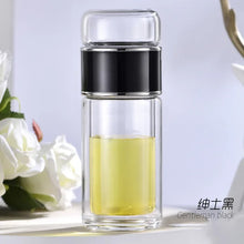 Load image into Gallery viewer, Double-Layer Glass Tea Infuser Bottle
