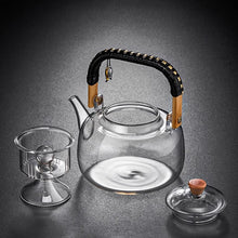 Load image into Gallery viewer, GIANXI Glass Tea Pot With Weave Handle Chinese Heat-resistant Glass
