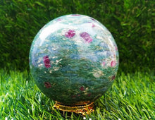 Load image into Gallery viewer, Natural Ruby Zosite Sphere Round Crystal Ball Healing Sphere
