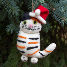 Load image into Gallery viewer, The Kitty Collection of 4 Santa Cat Felt Ornament
