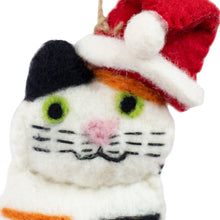 Load image into Gallery viewer, The Kitty Collection of 4 Santa Cat Felt Ornament

