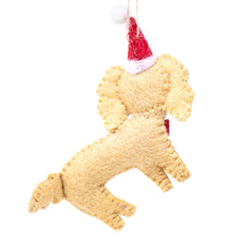 Load image into Gallery viewer, Labradoodle Santa Handmade Felt Ornaments, Set of 2
