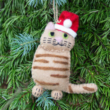 Load image into Gallery viewer, The Kitty Collection of 4 Santa Cat Felt Ornament
