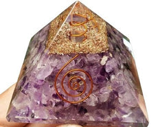 Load image into Gallery viewer, Amethyst Orgone Pyramid EMF protection Chakra Crystal Healing Reiki Me
