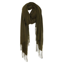Load image into Gallery viewer, Solid Tassel Oblong Scarf
